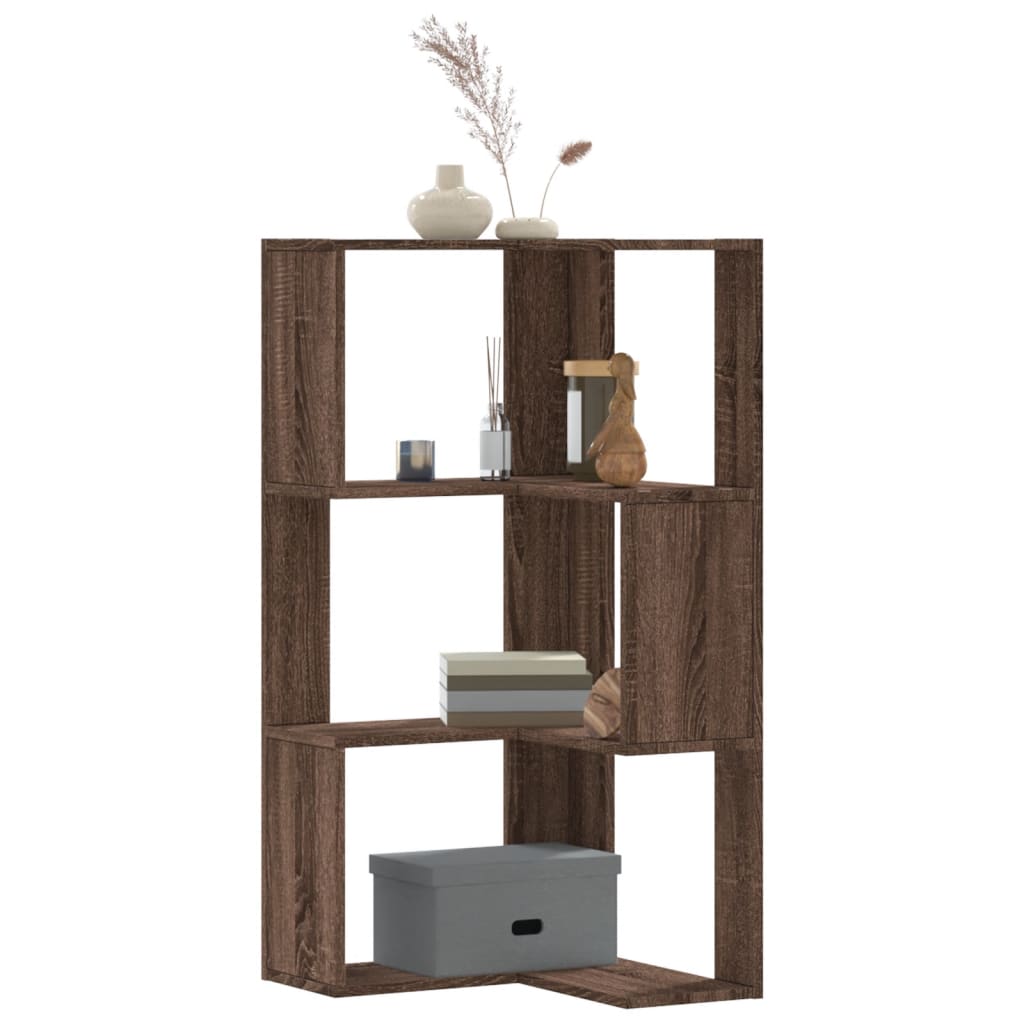 vidaXL Eck-Bücherregal 3 Böden Eichen-Optik 50x50x102 cm Holzwerkstoff