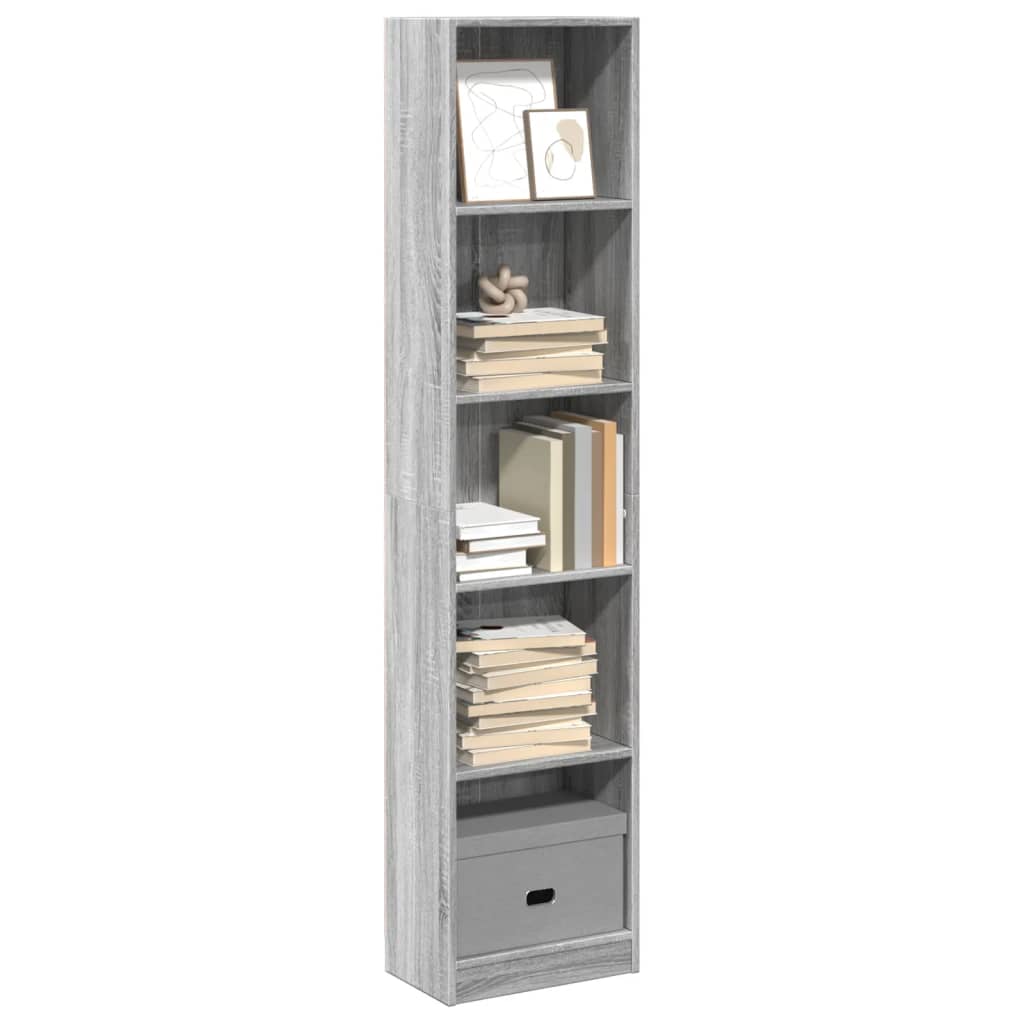 vidaXL Bücherregal Grau Sonoma 40x24x176 cm Holzwerkstoff