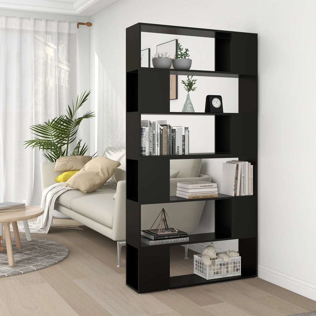 vidaXL Bücherregal Raumteiler Schwarz 100x24x188 cm
