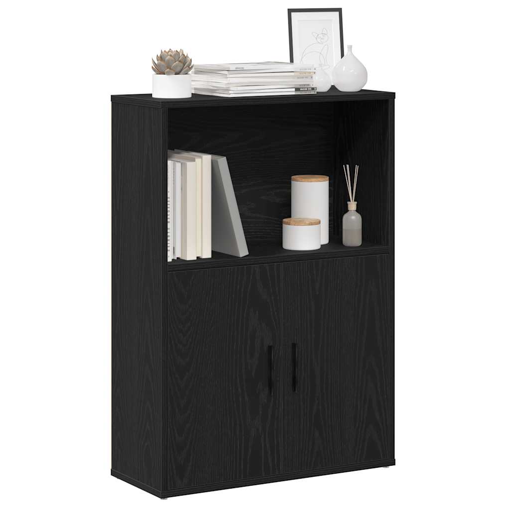 vidaXL Bücherregal Schwarz Eichen-Optik 60x24x85 cm Holzwerkstoff
