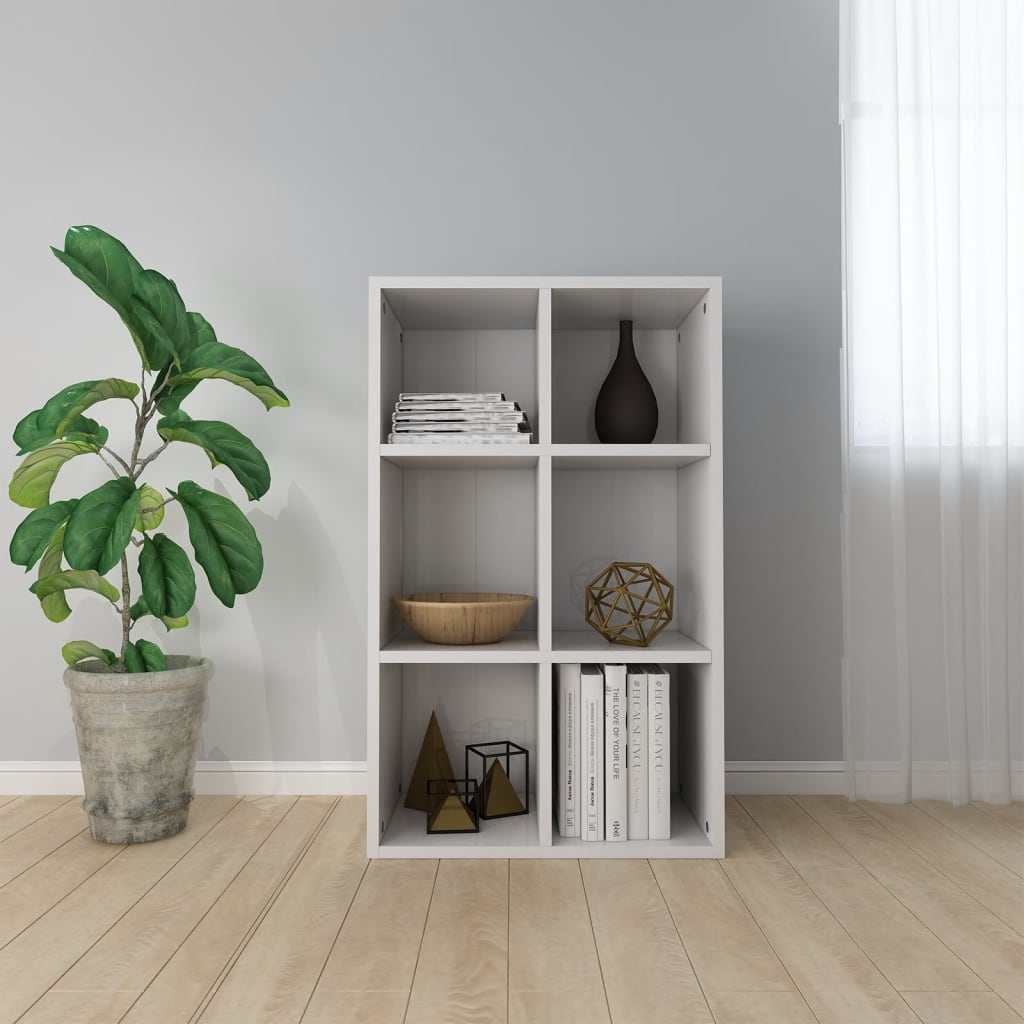 vidaXL Bücherregal/Sideboard Hochglanz-Weiß 66x30x98 cm Holzwerkstoff
