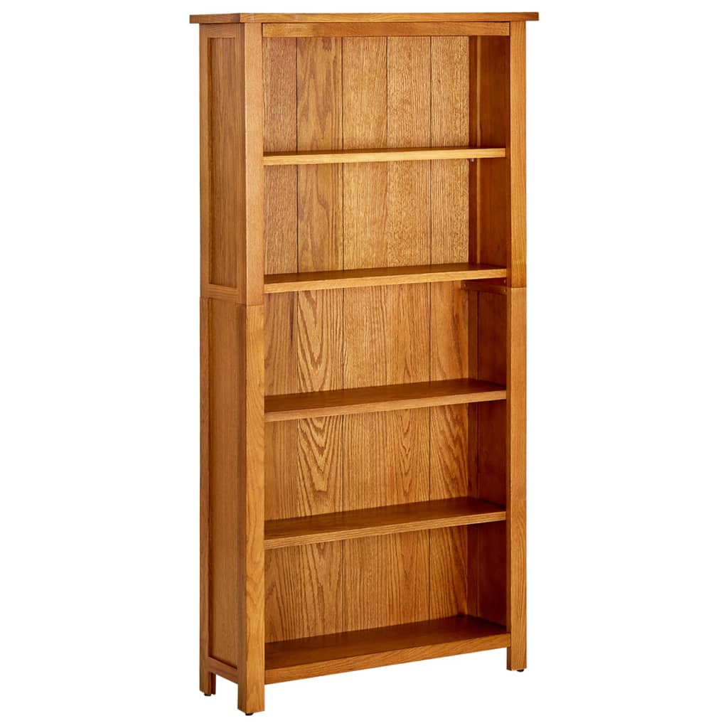 vidaXL Bücherregal 5 Fächer 70x22x140 cm Massivholz Eiche