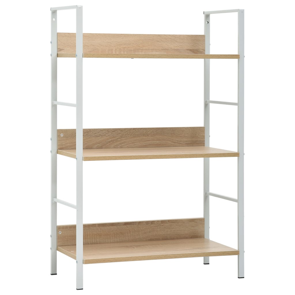 vidaXL Bücherregal 3 Regalböden Eiche 60×27,6×90,5 cm Holzwerkstoff