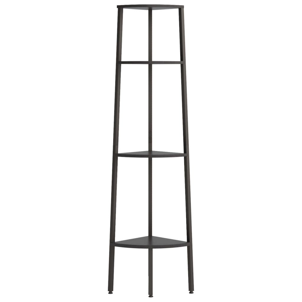 vidaXL Eckregal mit 4 Ablagen Schwarz 45,5x31,5x150 cm - Image 3