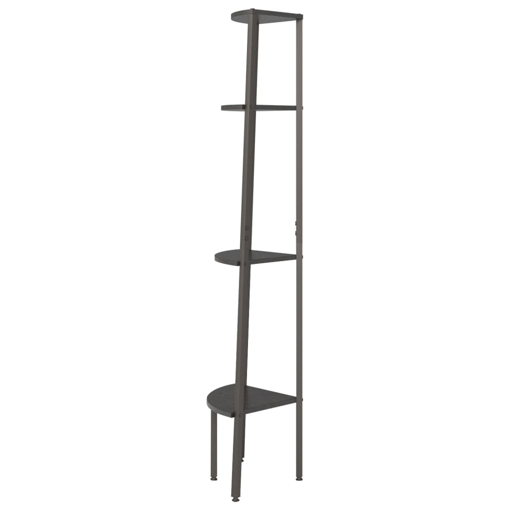 vidaXL Eckregal mit 4 Ablagen Schwarz 45,5x31,5x150 cm - Image 4