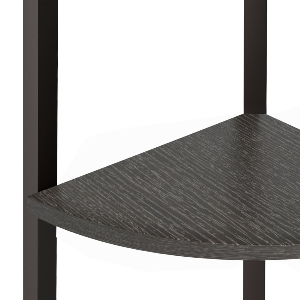vidaXL Eckregal mit 4 Ablagen Schwarz 45,5x31,5x150 cm - Image 6