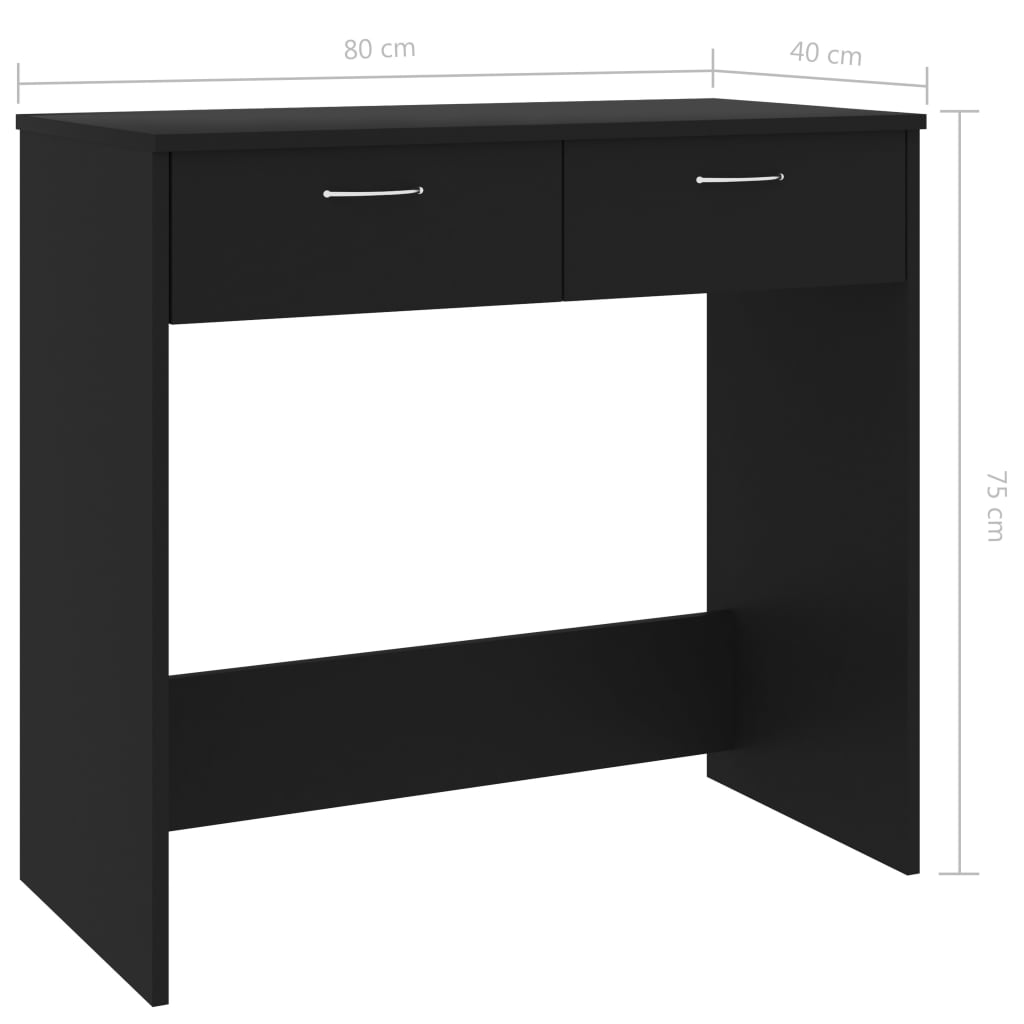 vidaXL Schreibtisch Schwarz 80x40x75 cm Holzwerkstoff - Image 6