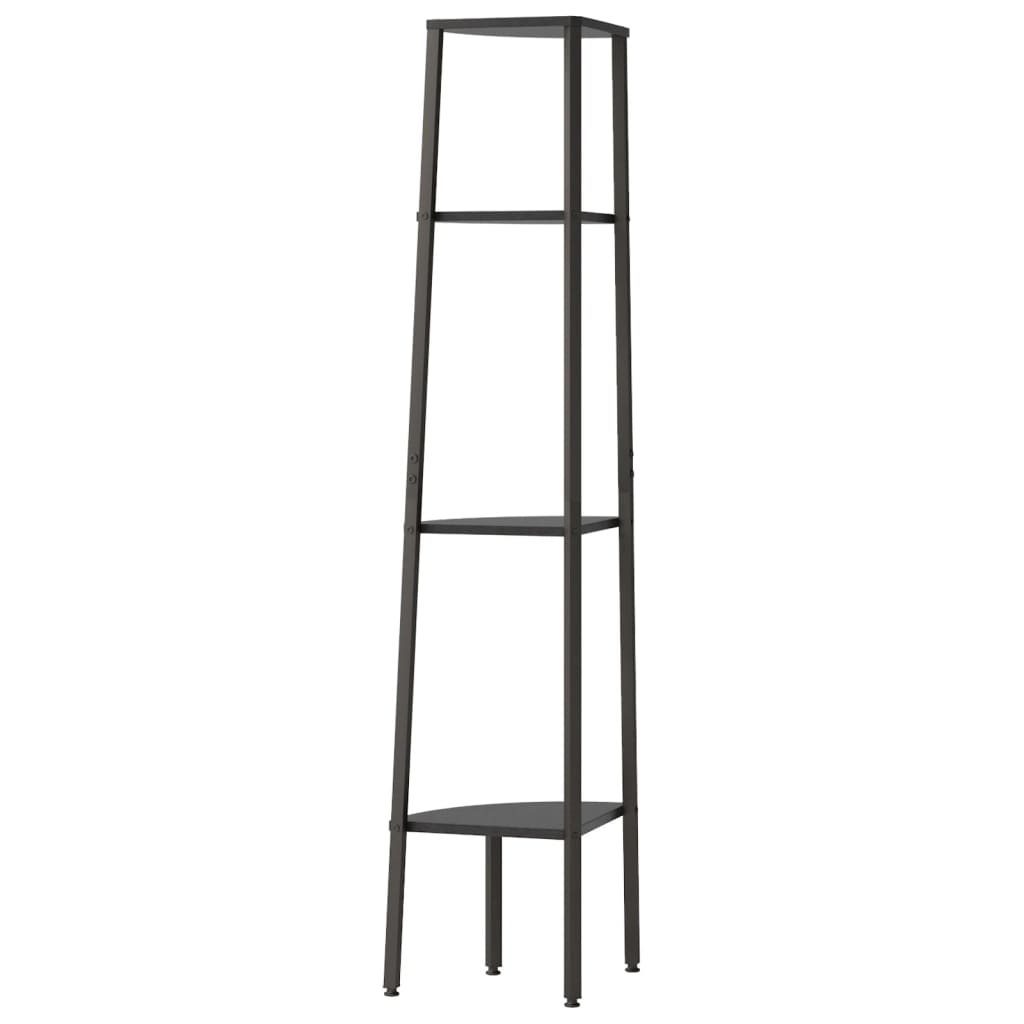 vidaXL Eckregal mit 4 Ablagen Schwarz 45,5x31,5x150 cm - Image 5