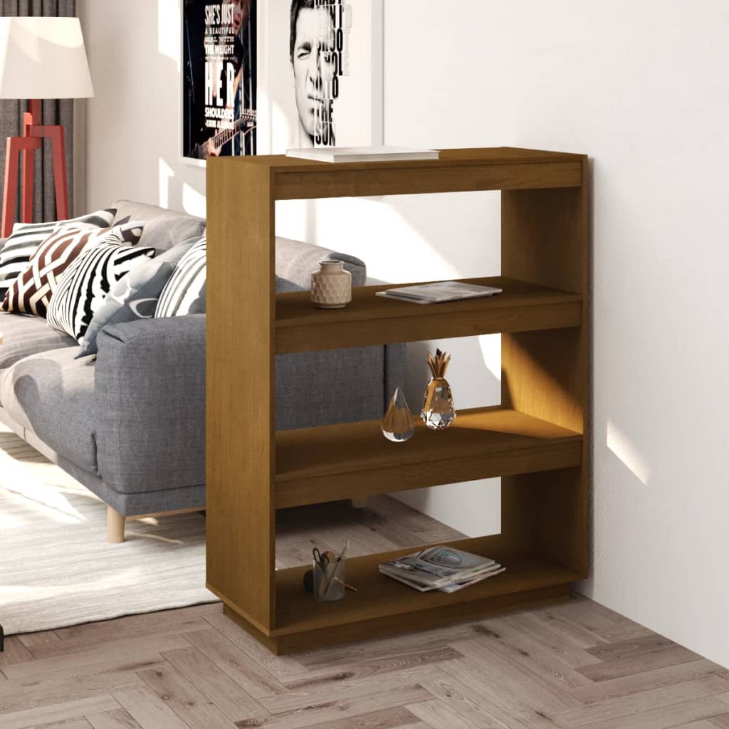 vidaXL Bücherregal/Raumteiler Honigbraun 80x35x103 Massivholz Kiefer