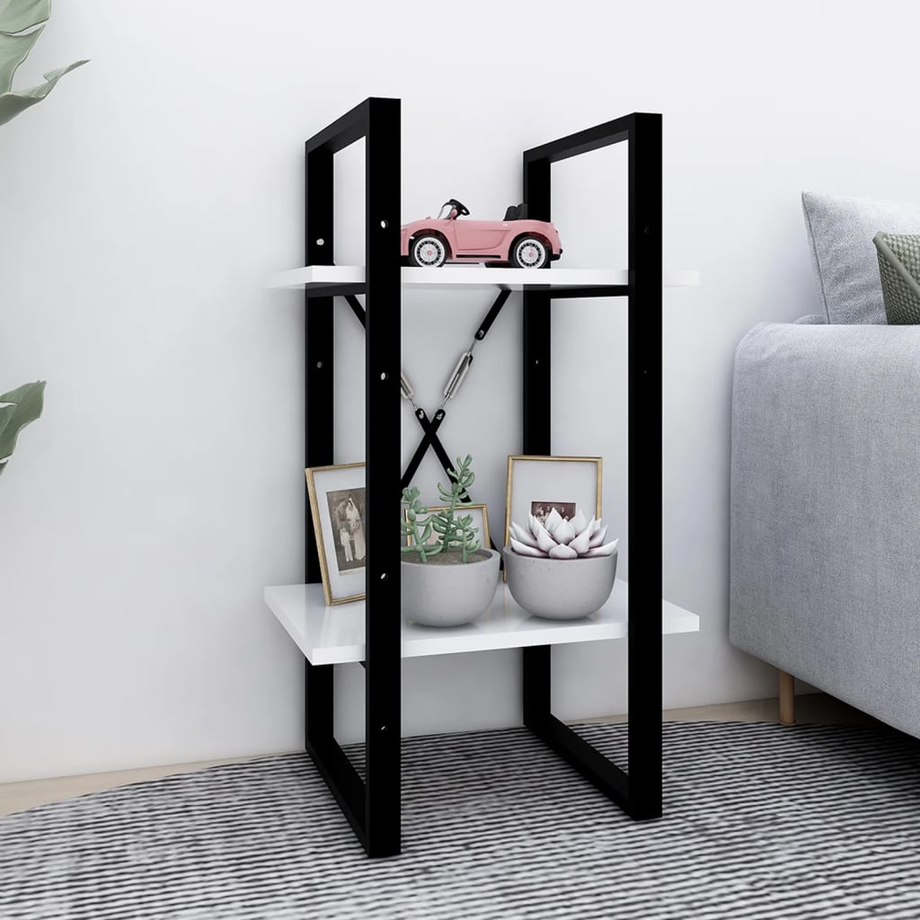 vidaXL Bücherregal 2 Fächer Weiß 40x30x70 cm Holzwerkstoff