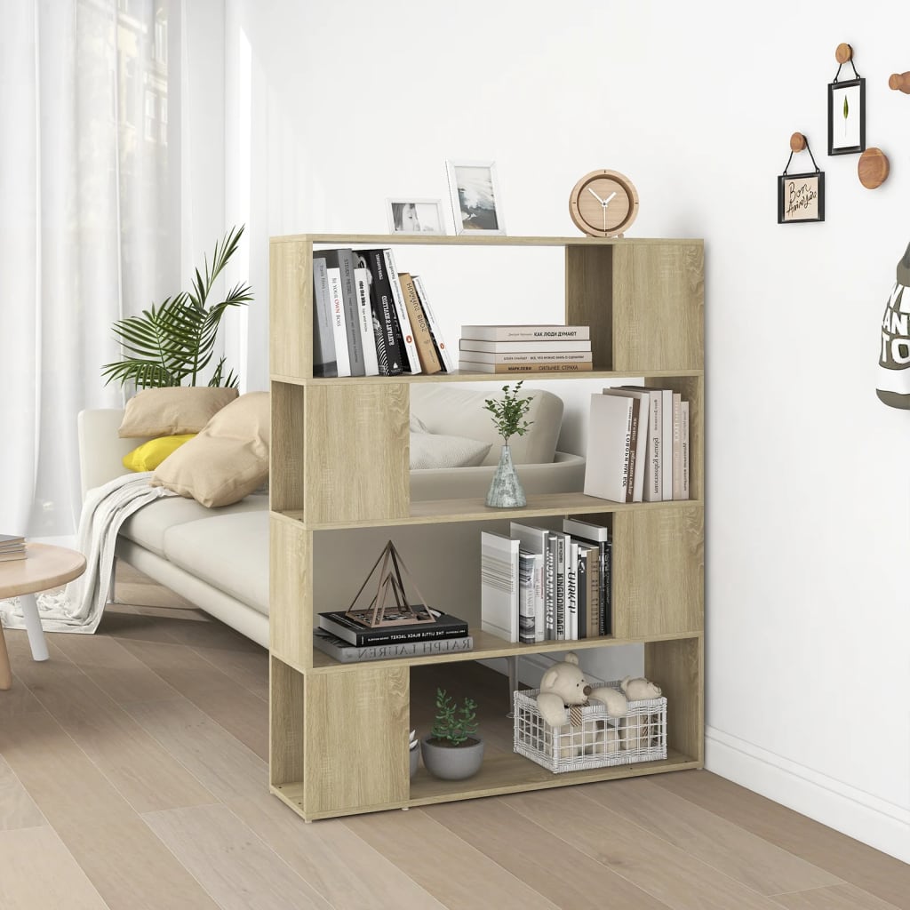 vidaXL Bücherregal Raumteiler Sonoma-Eiche 100x24x124 cm