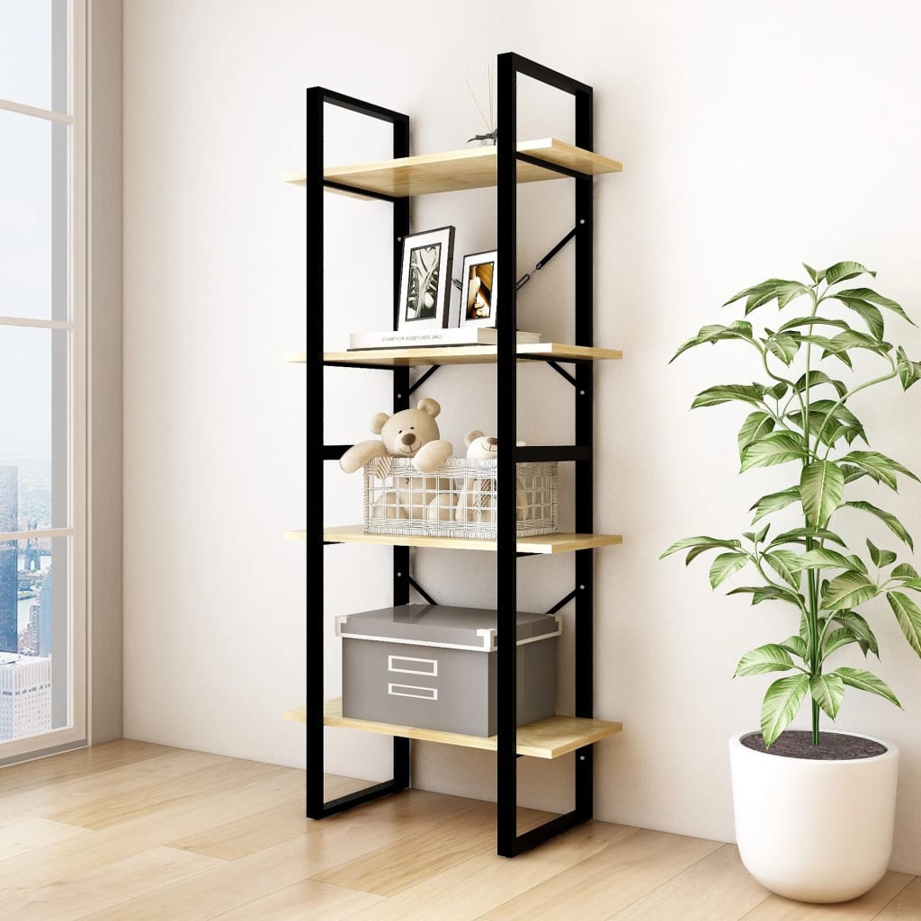 vidaXL Bücherregal 4 Böden 60x30x140 cm Massivholz Kiefer
