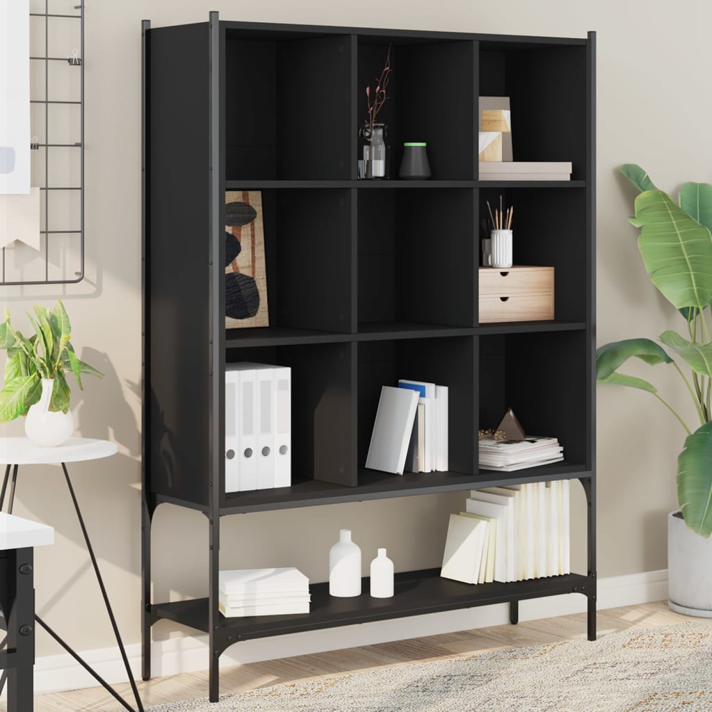 vidaXL Bücherregal Schwarz 102x30x141,5 cm Holzwerkstoff