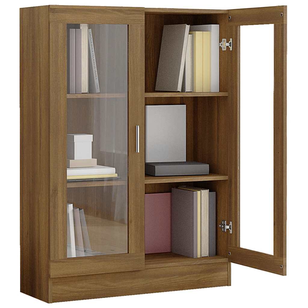 vidaXL Vitrinenschrank Braun Eiche-Optik 82,5x30,5x115cm Holzwerkstoff - Image 4