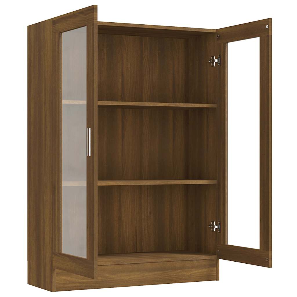 vidaXL Vitrinenschrank Braun Eiche-Optik 82,5x30,5x115cm Holzwerkstoff - Image 5