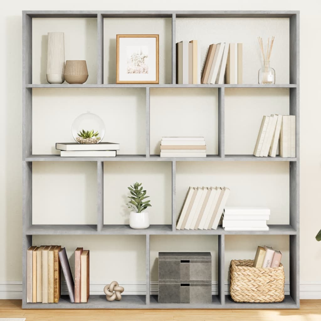 vidaXL Bücherregal Betongrau 132x29x141,5 cm Holzwerkstoff