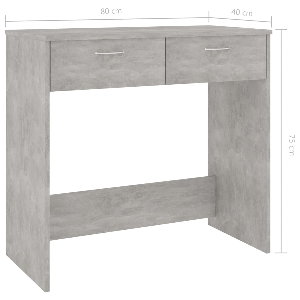 vidaXL Schreibtisch Betongrau 80x40x75 cm Holzwerkstoff - Image 6