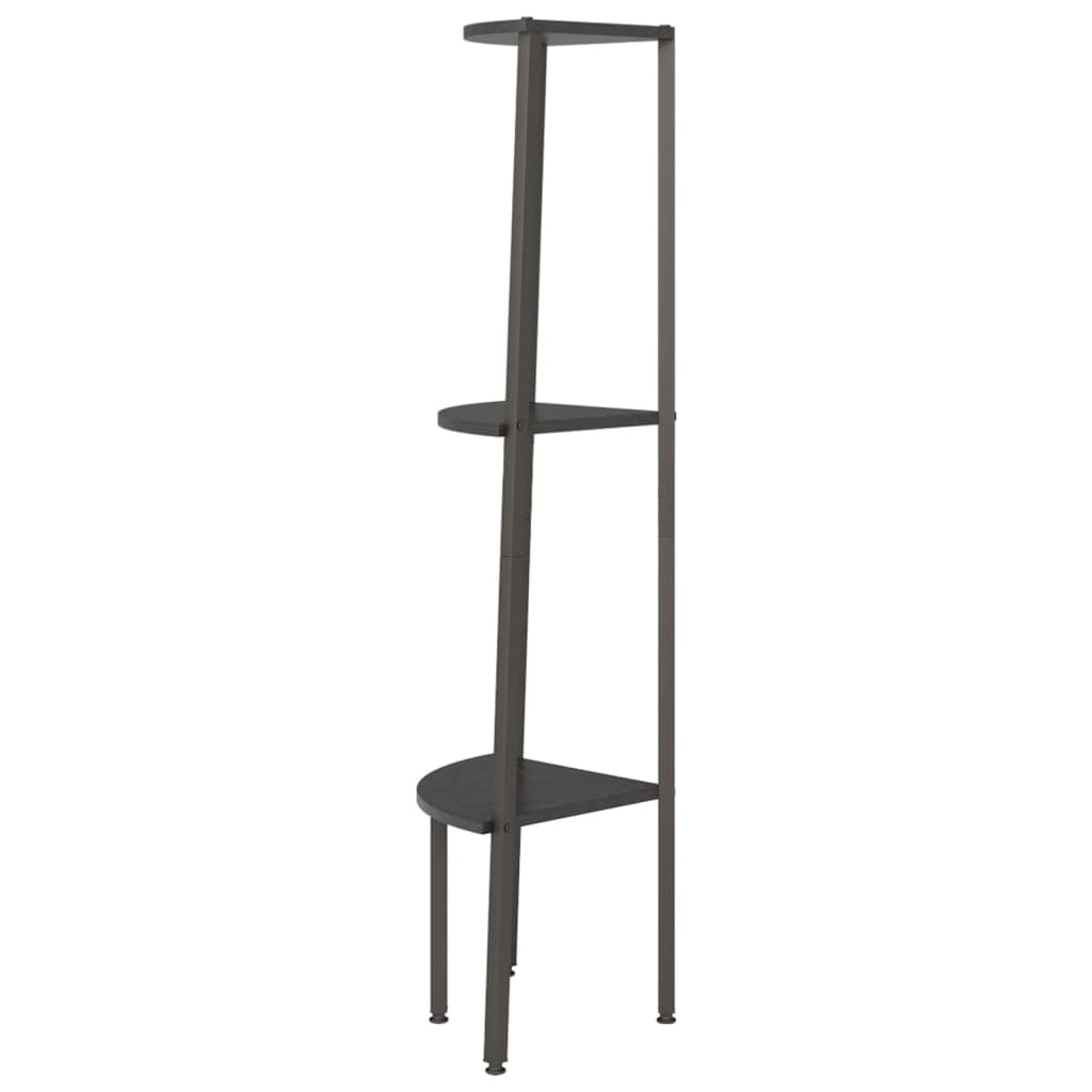 vidaXL Eckregal mit 3 Böden Schwarz 45,5x31,5x120 cm - Image 4