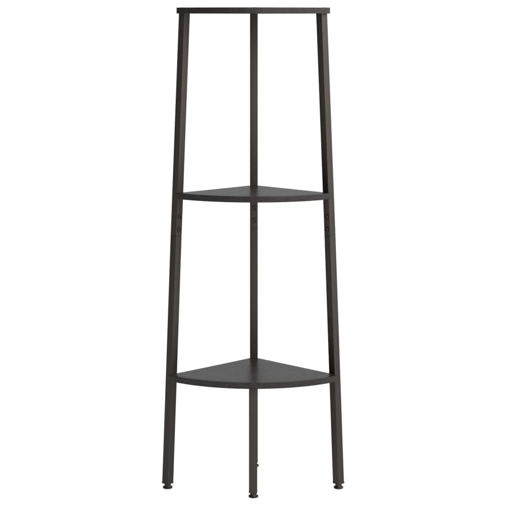 vidaXL Eckregal mit 3 Böden Schwarz 45,5x31,5x120 cm - Image 3