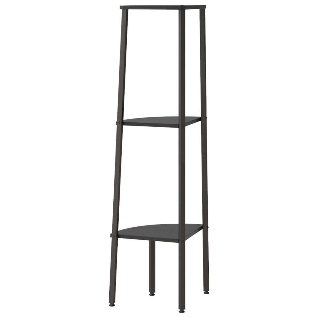 vidaXL Eckregal mit 3 Böden Schwarz 45,5x31,5x120 cm - Image 5