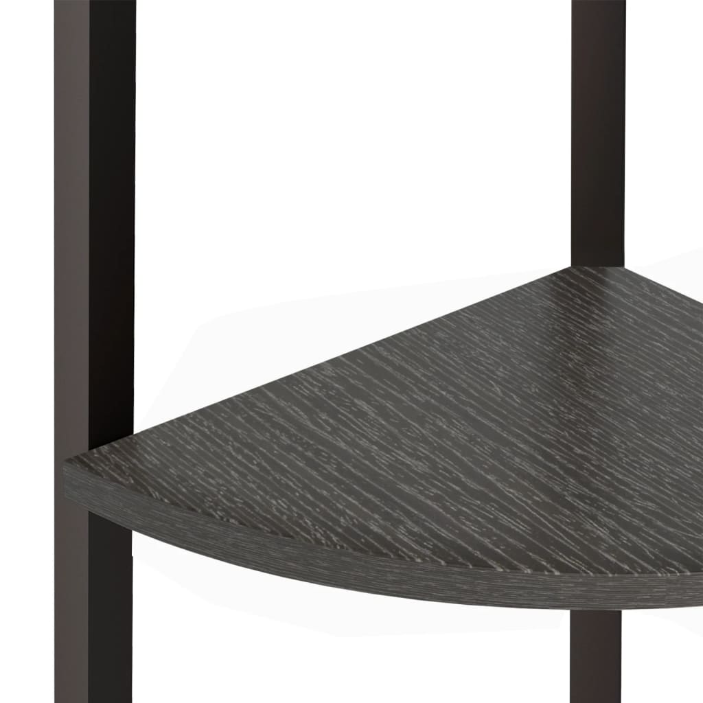 vidaXL Eckregal mit 3 Böden Schwarz 45,5x31,5x120 cm - Image 6