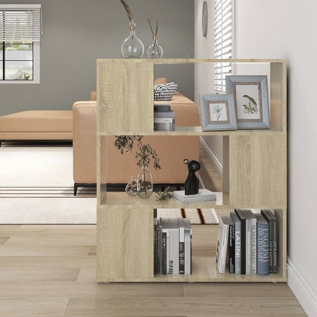 vidaXL Bücherregal Raumteiler Sonoma-Eiche 80x24x94 cm Holzwerkstoff