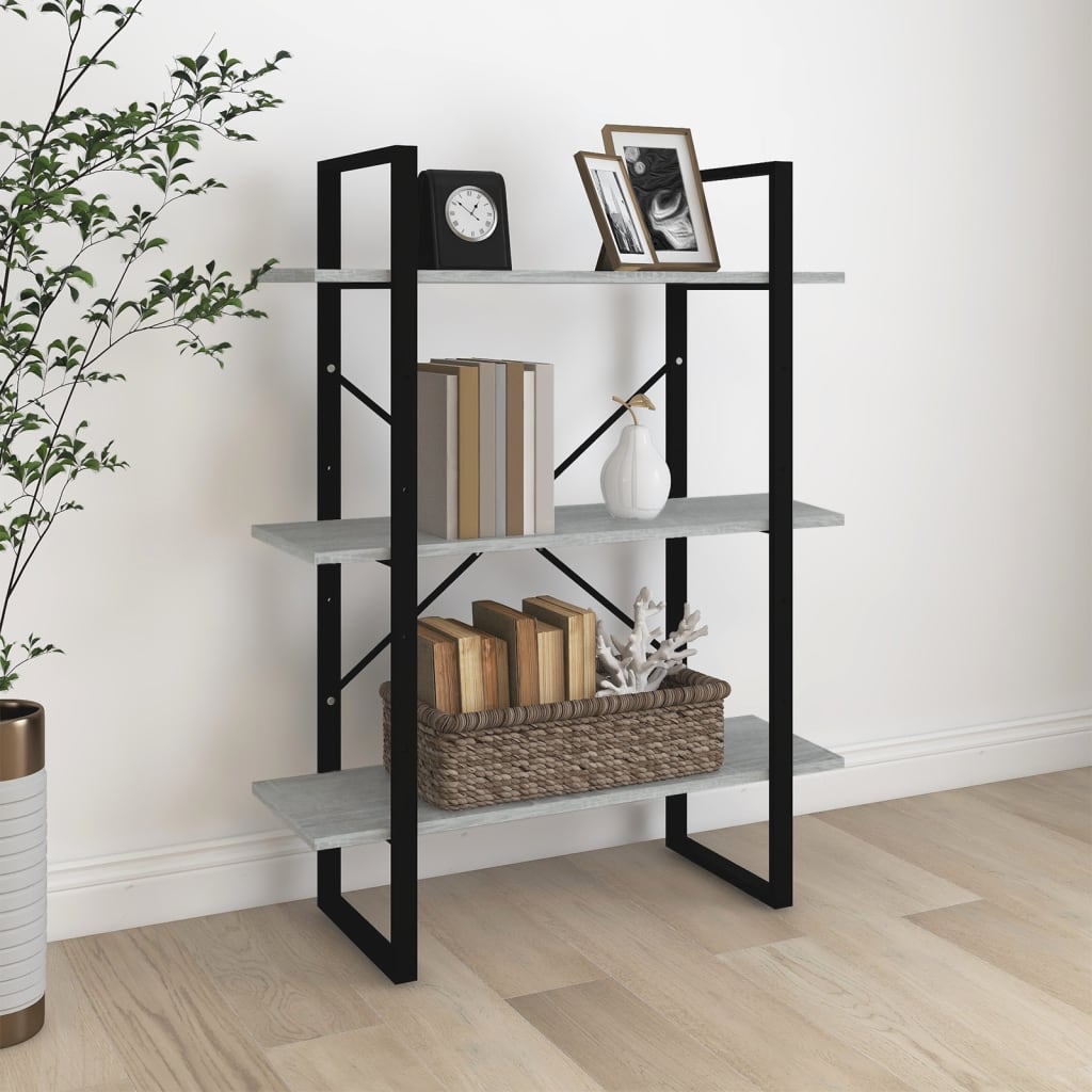 vidaXL Bücherregal Grau Sonoma 80x30x105 cm Holzwerkstoff