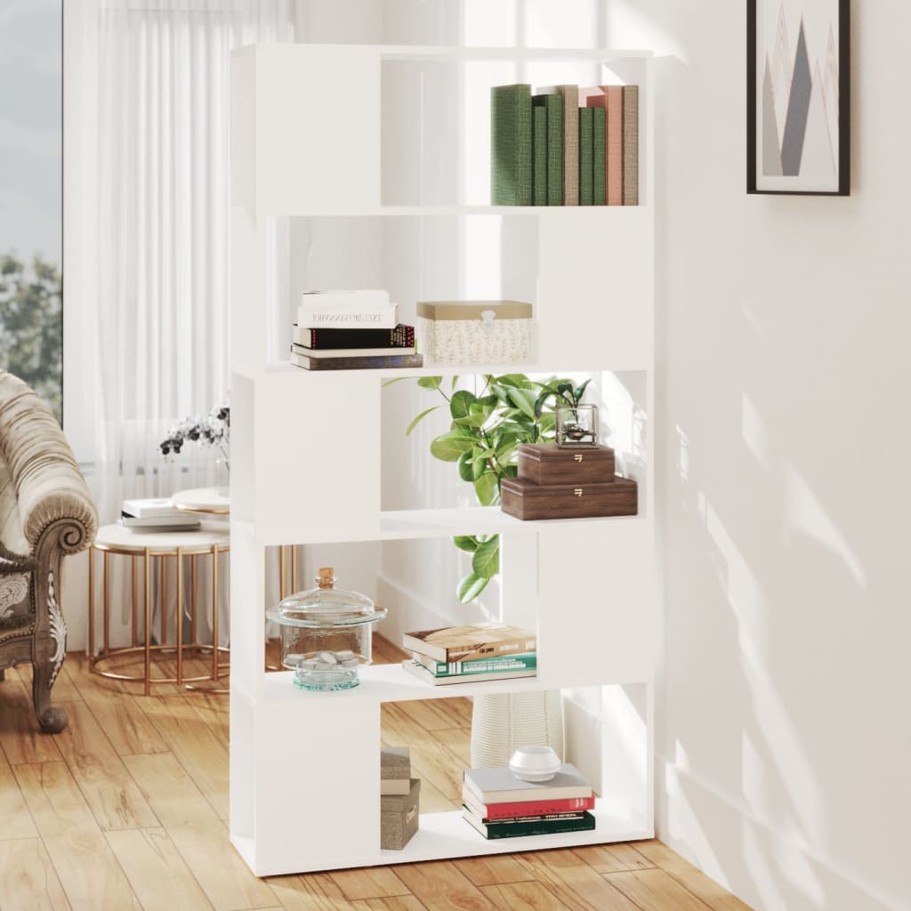 vidaXL Bücherregal Raumteiler Weiß 80x24x155 cm Holzwerkstoff