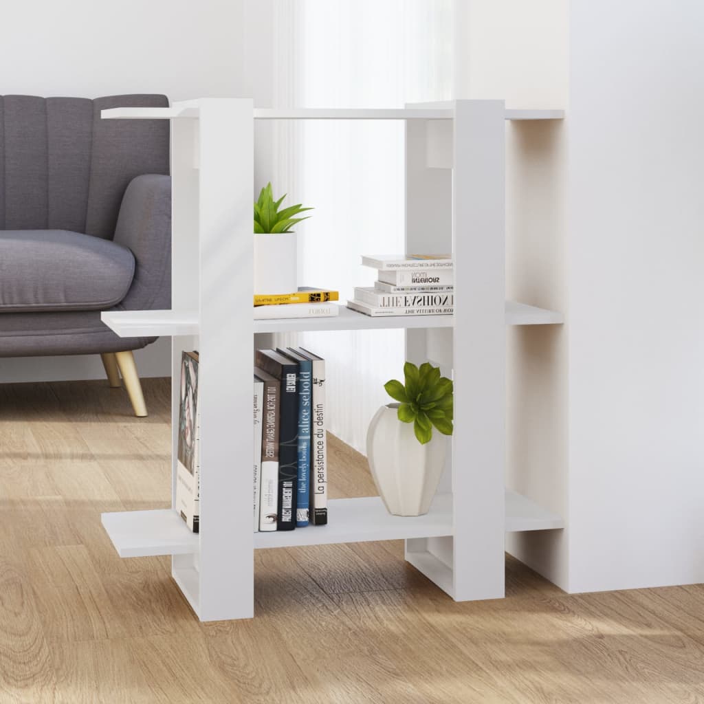 vidaXL Bücherregal/Raumteiler Weiß 80x30x87 cm