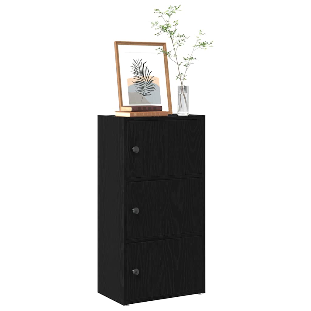 vidaXL Bücherregal Schwarz Eichen-Optik 40x24x77 cm Holzwerkstoff