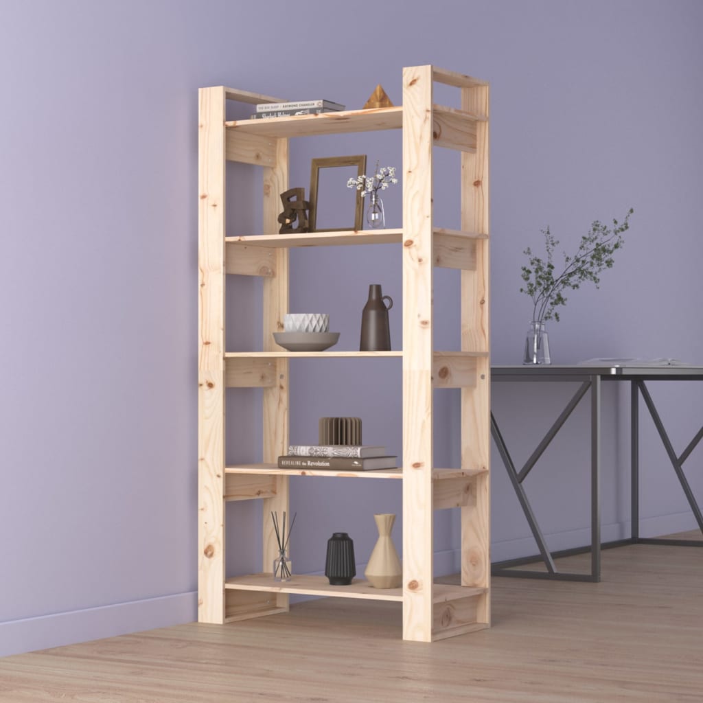 vidaXL Bücherregal/Raumteiler 80 x 35 x 160 cm Massivholz