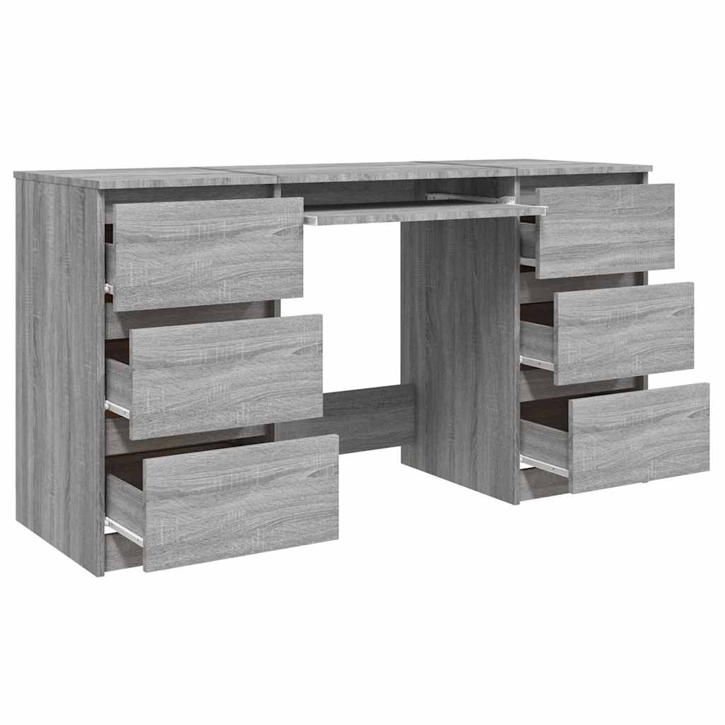 vidaXL Schreibtisch Grau Sonoma 140x50x77 cm Holzwerkstoff - Image 5