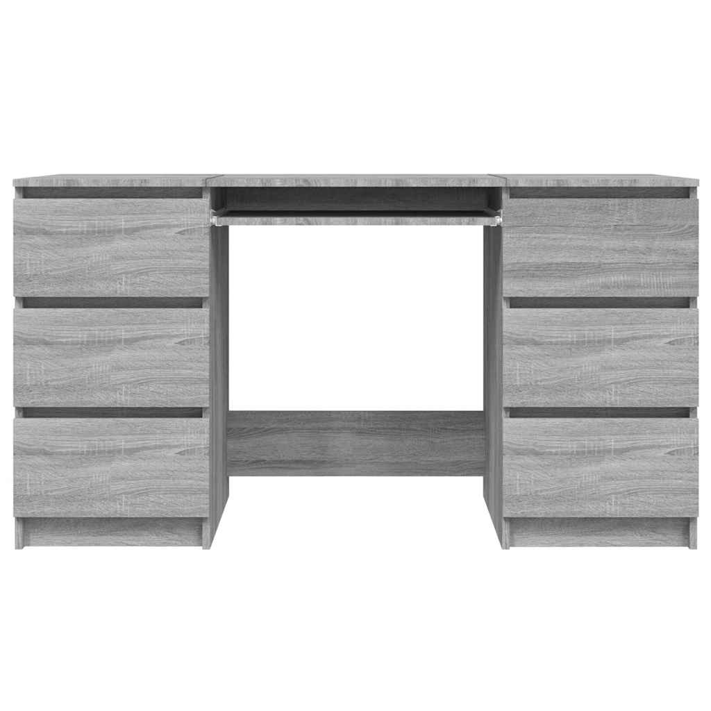 vidaXL Schreibtisch Grau Sonoma 140x50x77 cm Holzwerkstoff - Image 3