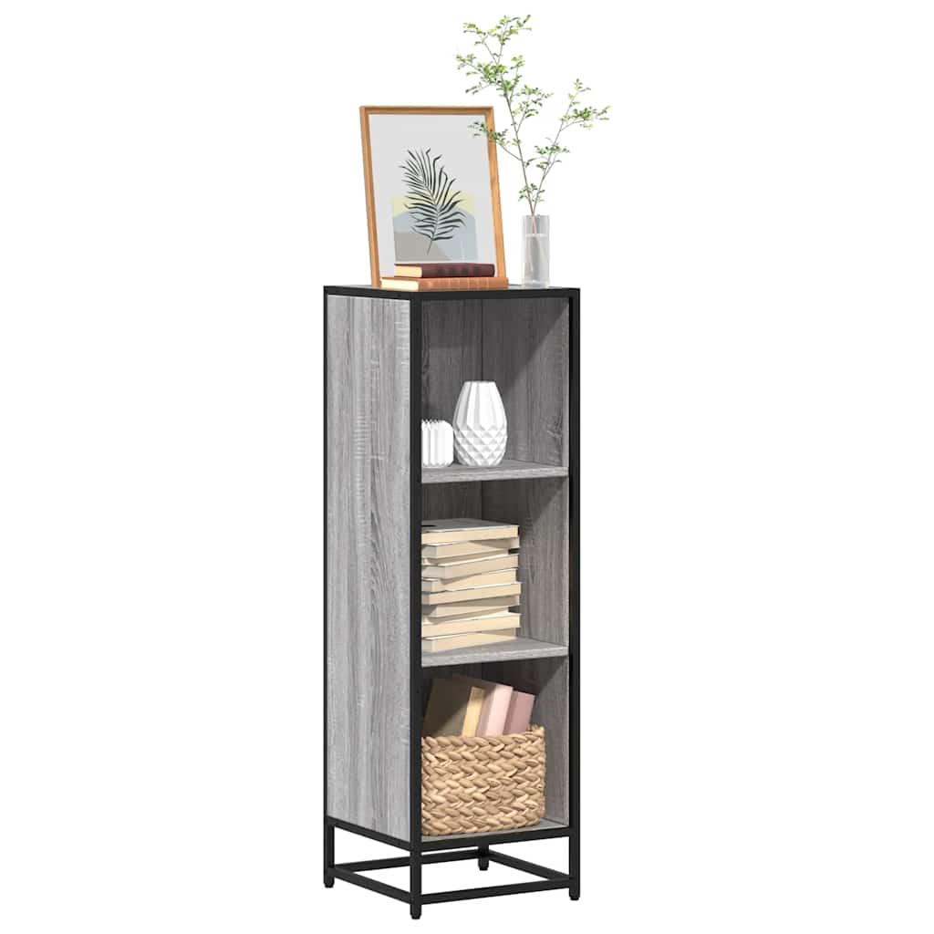 vidaXL Bücherregal Grau Sonoma 33,5x33x107,5 cm Holzwerkstoff