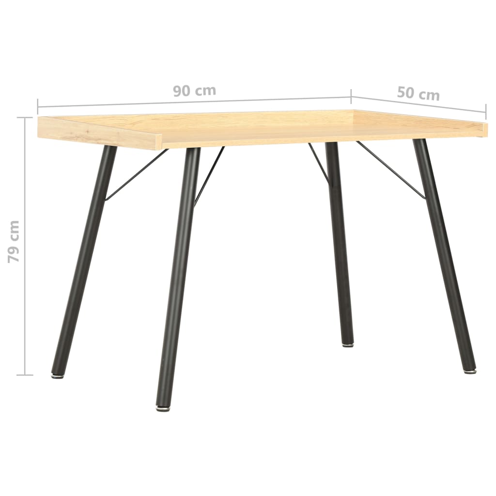 vidaXL Schreibtisch Eiche 90×50×79 cm - Image 6