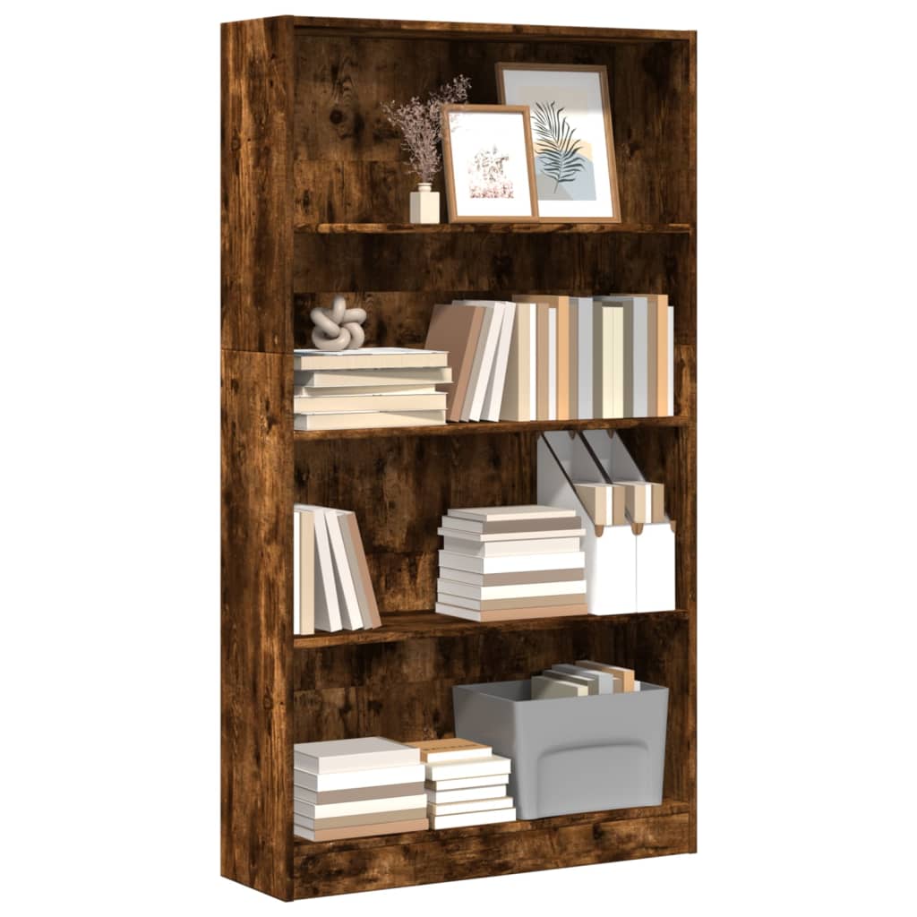vidaXL Bücherregal Räuchereiche 80x24x143 cm Holzwerkstoff