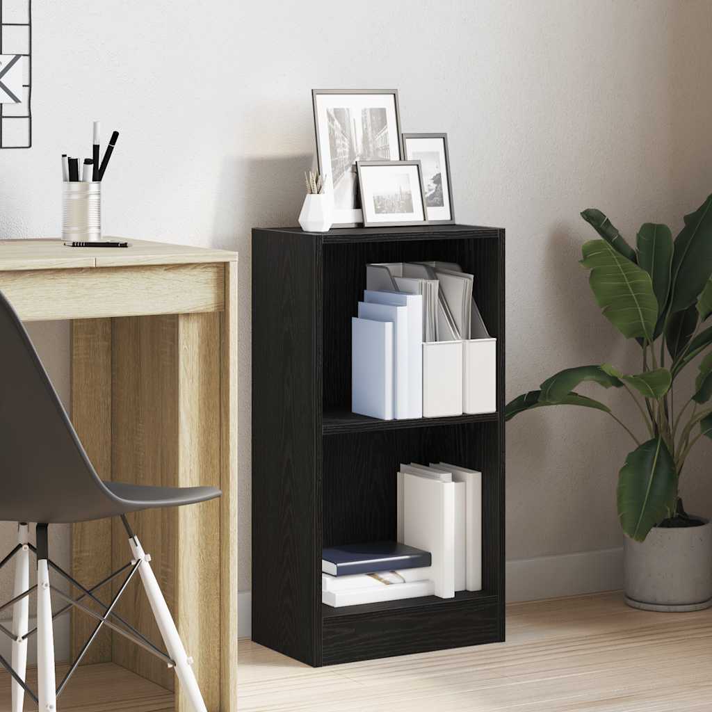 vidaXL Bücherregal Schwarz Eichen-Optik 40x24x76 cm Holzwerkstoff
