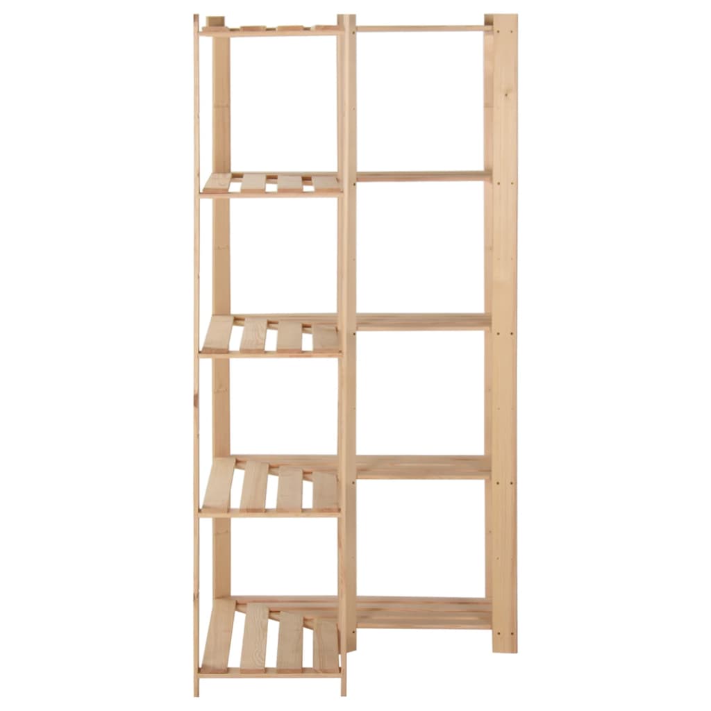 vidaXL Eck-Lagerregal mit 5 Böden 82,5x82,5x170 cm Massivholz Kiefer - Image 3