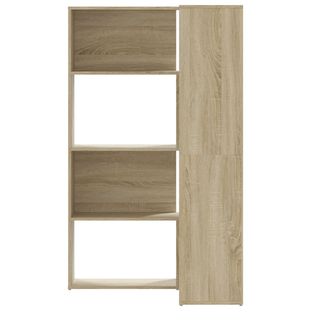 vidaXL Eck-Bücherregal 4 Etagen Sonoma Eiche 85x85x140cm Holzwerkstoff - Image 4