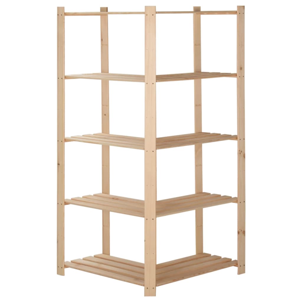 vidaXL Eck-Lagerregal mit 5 Böden 82,5x82,5x170 cm Massivholz Kiefer - Image 4