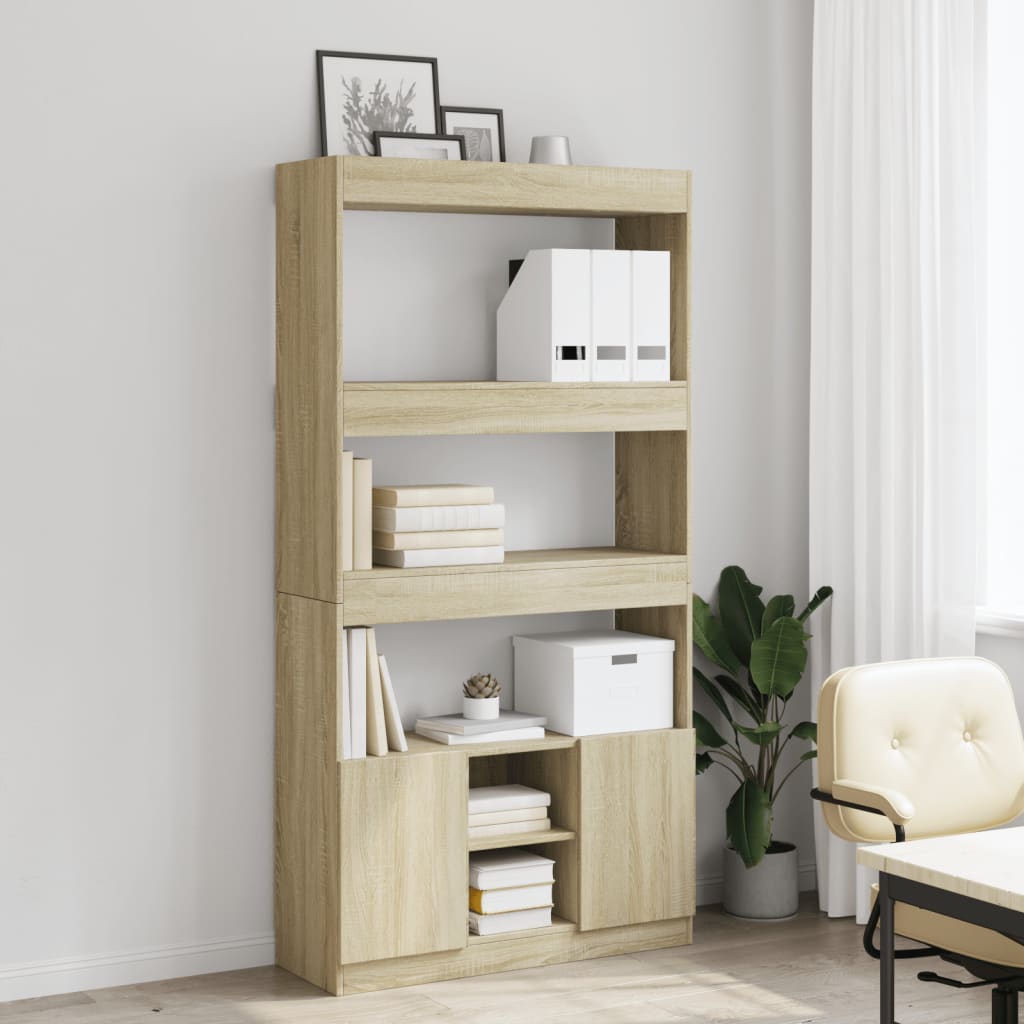 vidaXL Highboard Sonoma-Eiche 92x33x180 cm Holzwerkstoff - Image 3