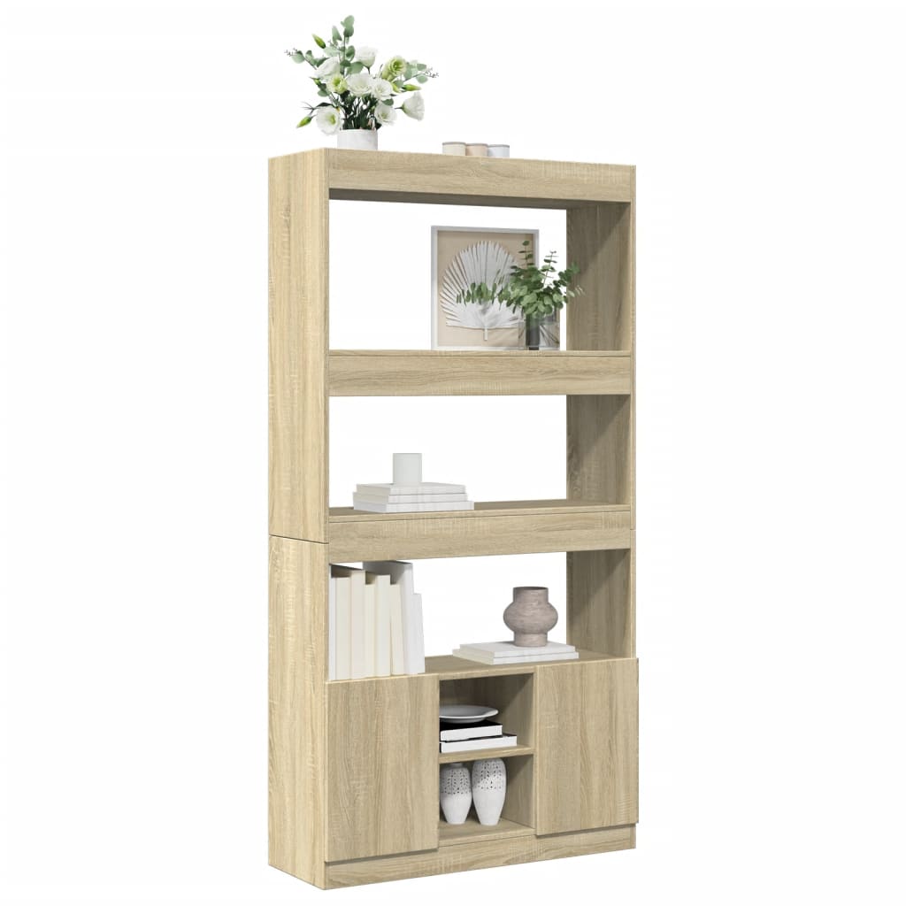 vidaXL Highboard Sonoma-Eiche 92x33x180 cm Holzwerkstoff - Image 4