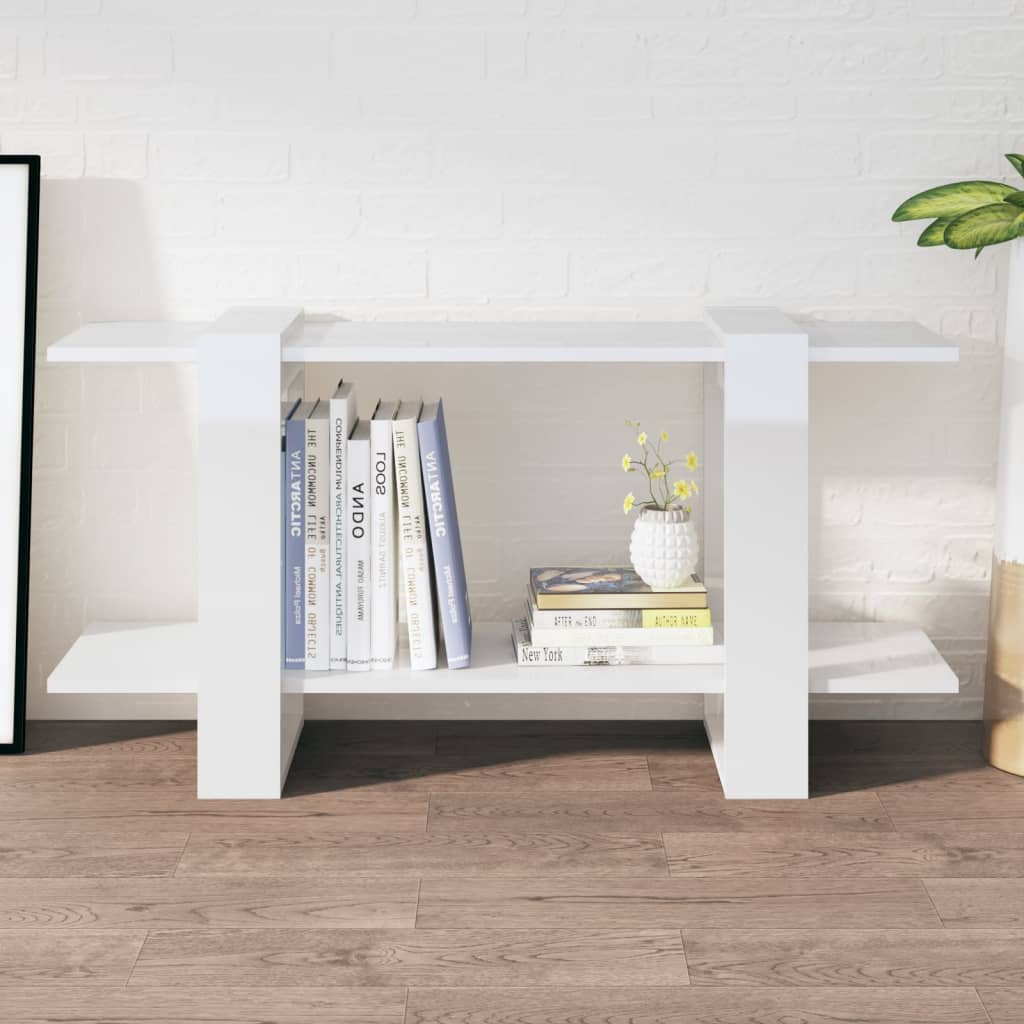 vidaXL Bücherregal Hochglanz-Weiß 100x30x51 cm Holzwerkstoff
