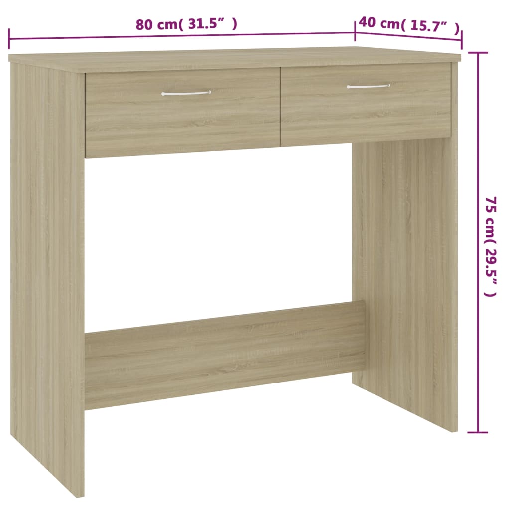 vidaXL Schreibtisch Sonoma-Eiche 80x40x75 cm Holzwerkstoff - Image 6