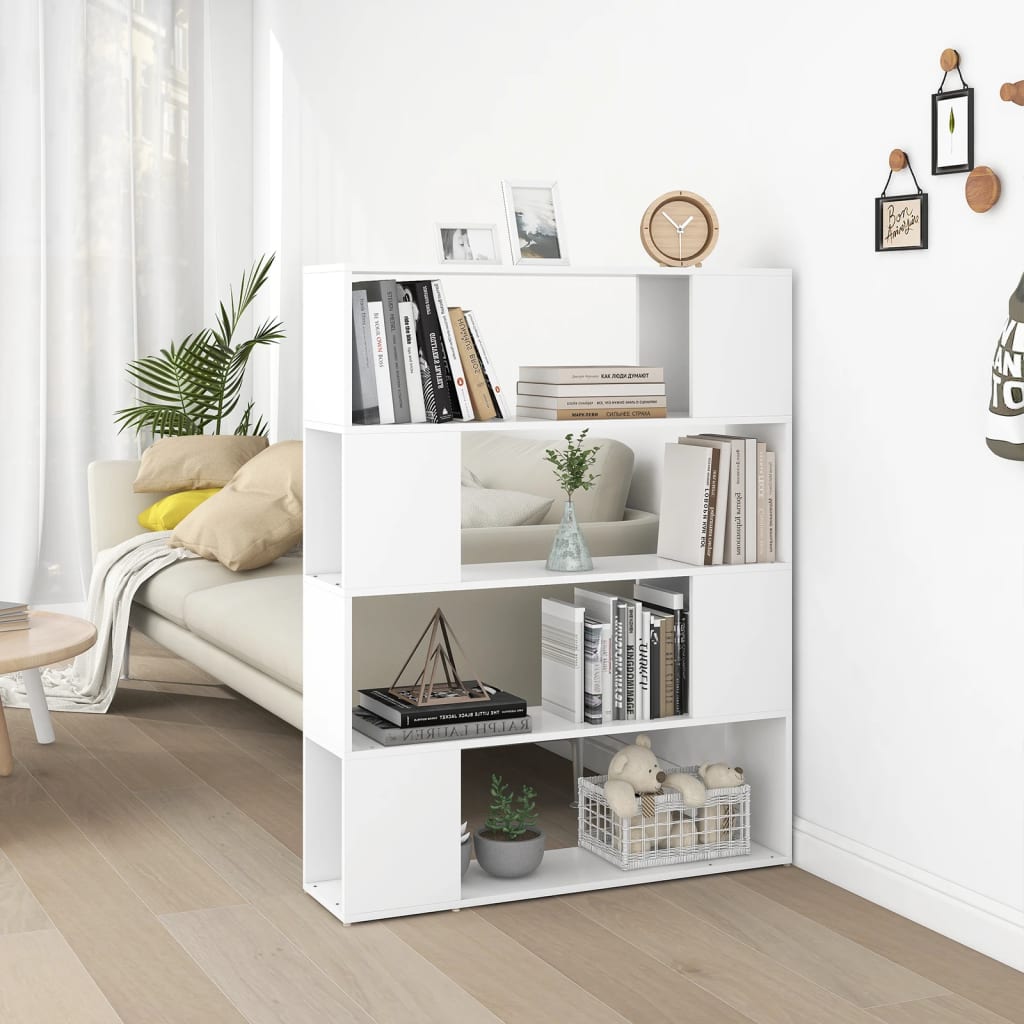 vidaXL Bücherregal Raumteiler Weiß 100x24x124 cm