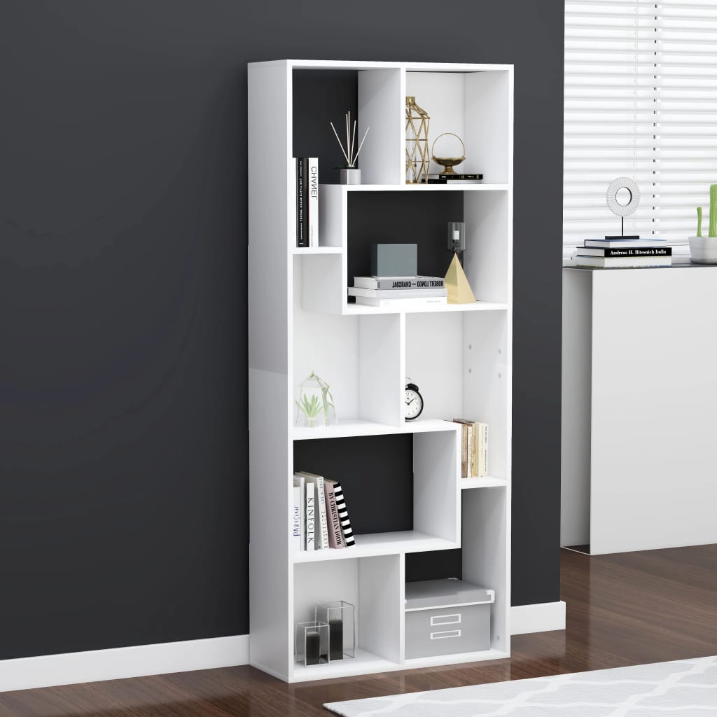 vidaXL Bücherregal Weiß 67x24x161 cm Holzwerkstoff