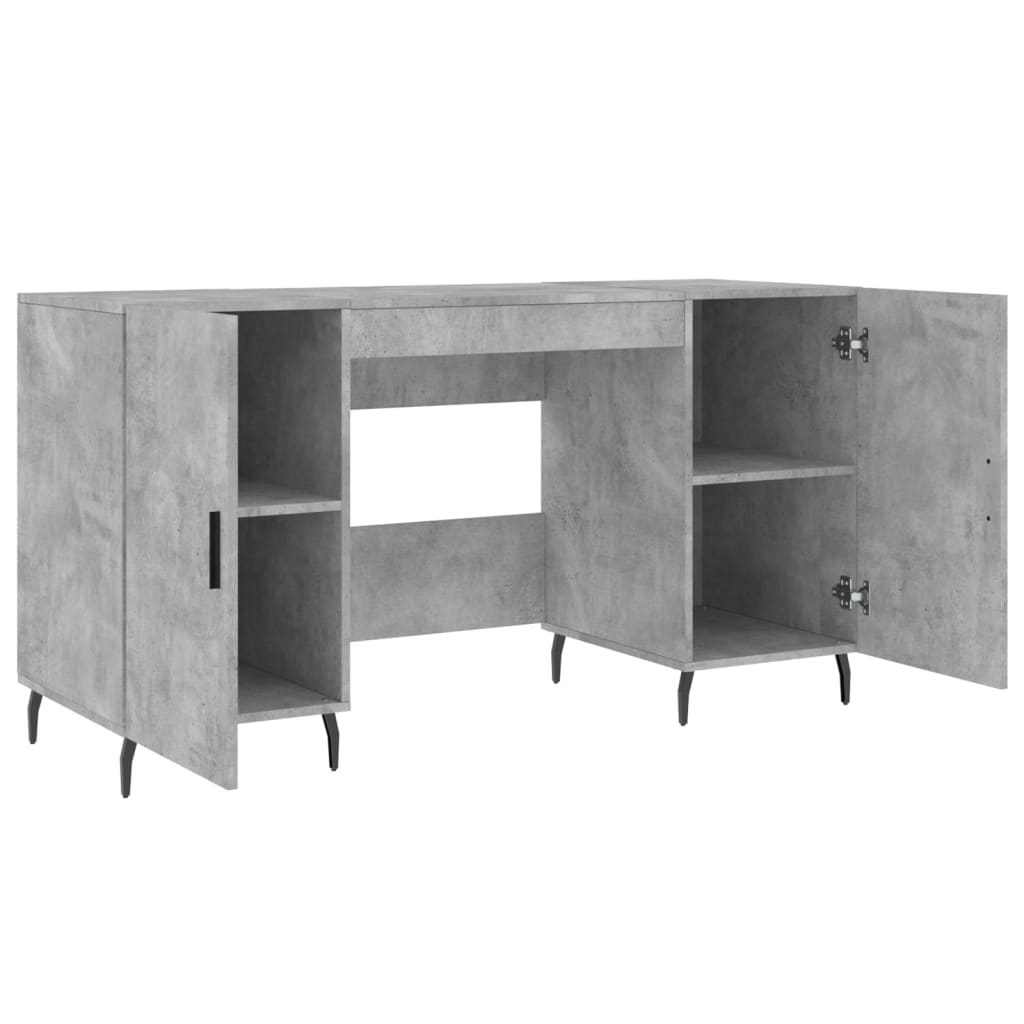 vidaXL Schreibtisch Betongrau 140x50x75 cm Holzwerkstoff - Image 5