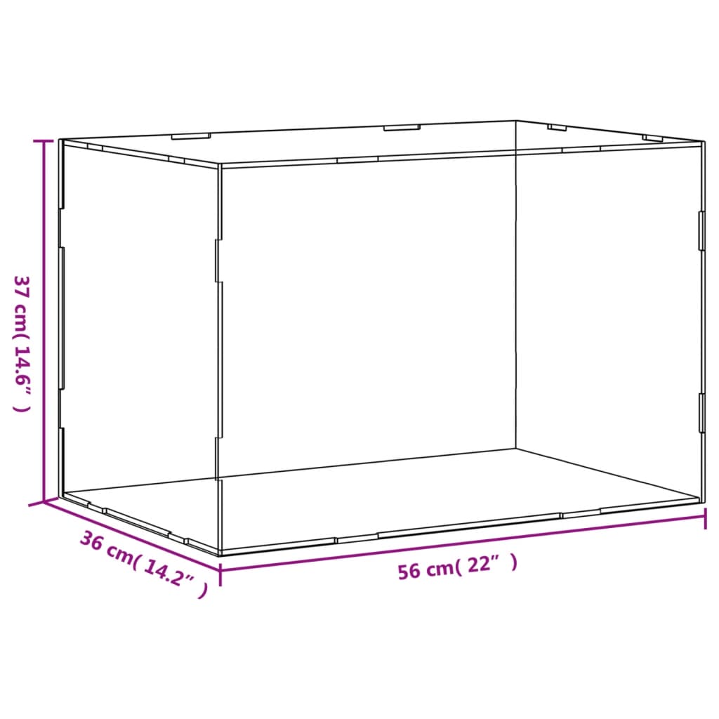 vidaXL Displaybox Transparent 56x36x37 cm Acryl - Image 6