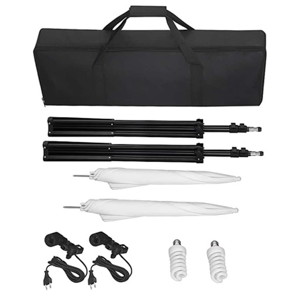 vidaXL Fotostudio-Set mit Schwarzem Hintergrund 600×300 & Leuchten - Image 4