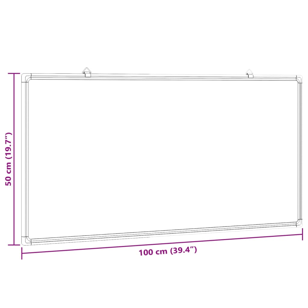 vidaXL Magnetisches Whiteboard 100x50x1,7 cm Aluminium - Image 6